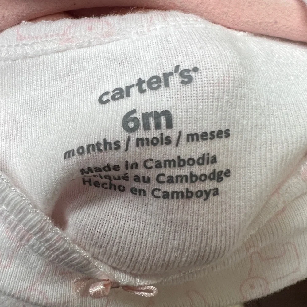 Carter’s 6M White and Pink Koala Bear Girls Short Sleeve Onesie
